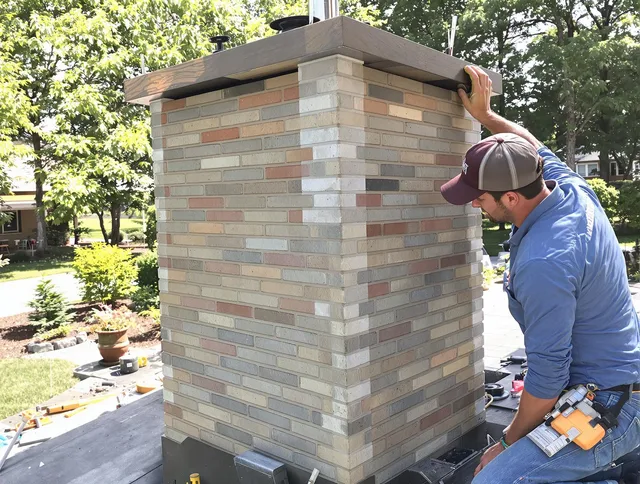 Lynnfield Chimney Sweep completing a modern chimney remodel in Lynnfield, MA