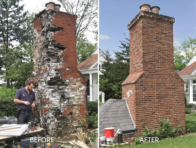 Lynnfield Chimney Sweep performing a full chimney restoration in Lynnfield, MA