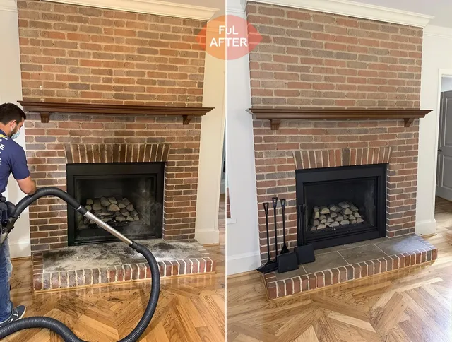Lynnfield Chimney Sweep carefully sanitizing a fireplace in Lynnfield, MA