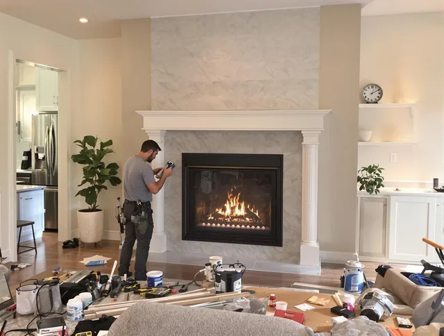 Newly installed fireplace by Lynnfield Chimney Sweep in Lynnfield, MA